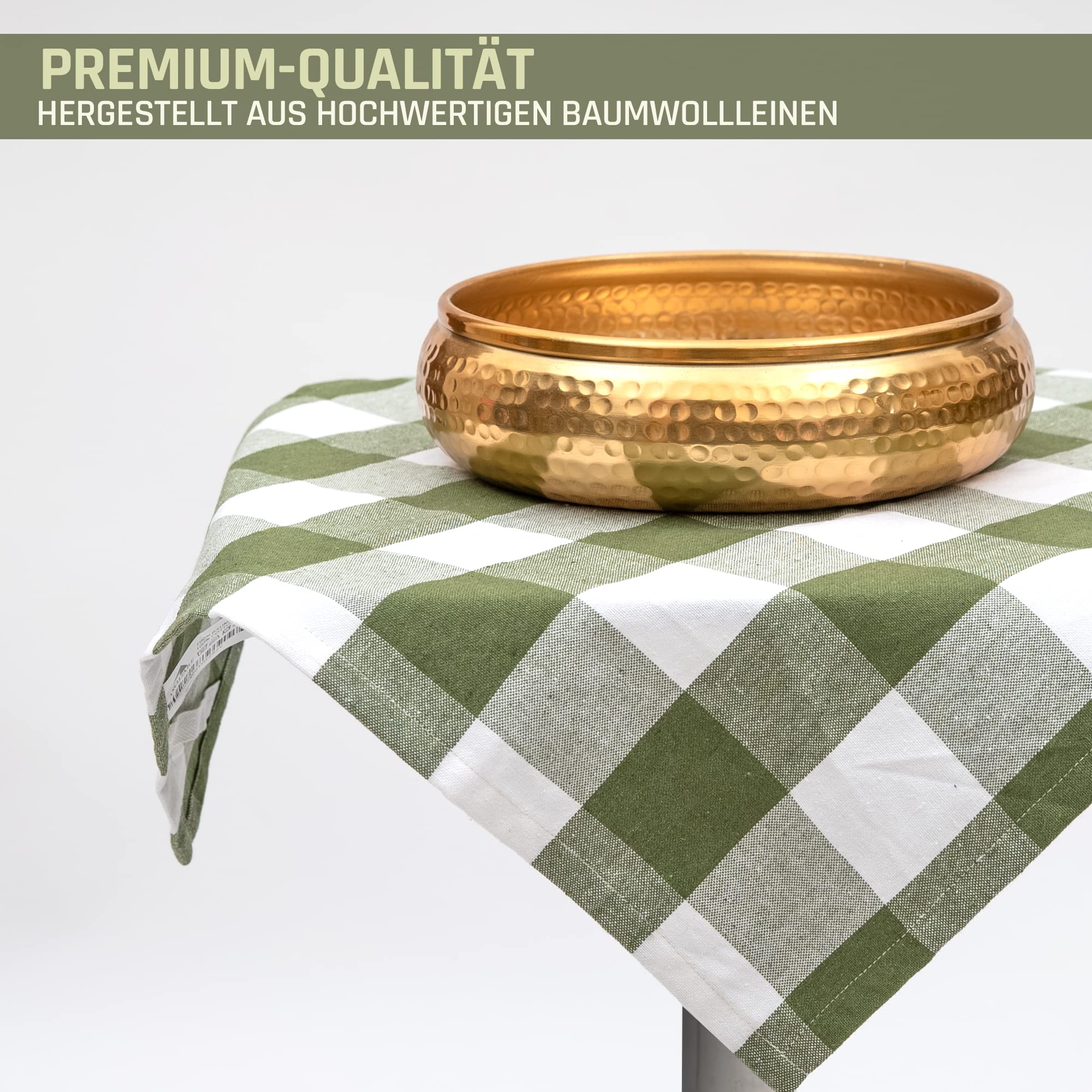 Asquare Zestaw 4 ścierek do naczyń bawełnianych 50 x 70 cm – zielono-białe ręczniki do naczyń w kratkę – ręczniki kuchenne do wycierania – 220 g/m² ręczniki kuchenne