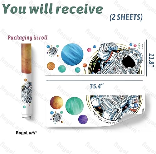 Miniatura 4 de Calcomanías de pared de astronauta en el agujero negro, calcomanías de pared grandes para guardería, preescolar, para niños, bebés, niños, niños,