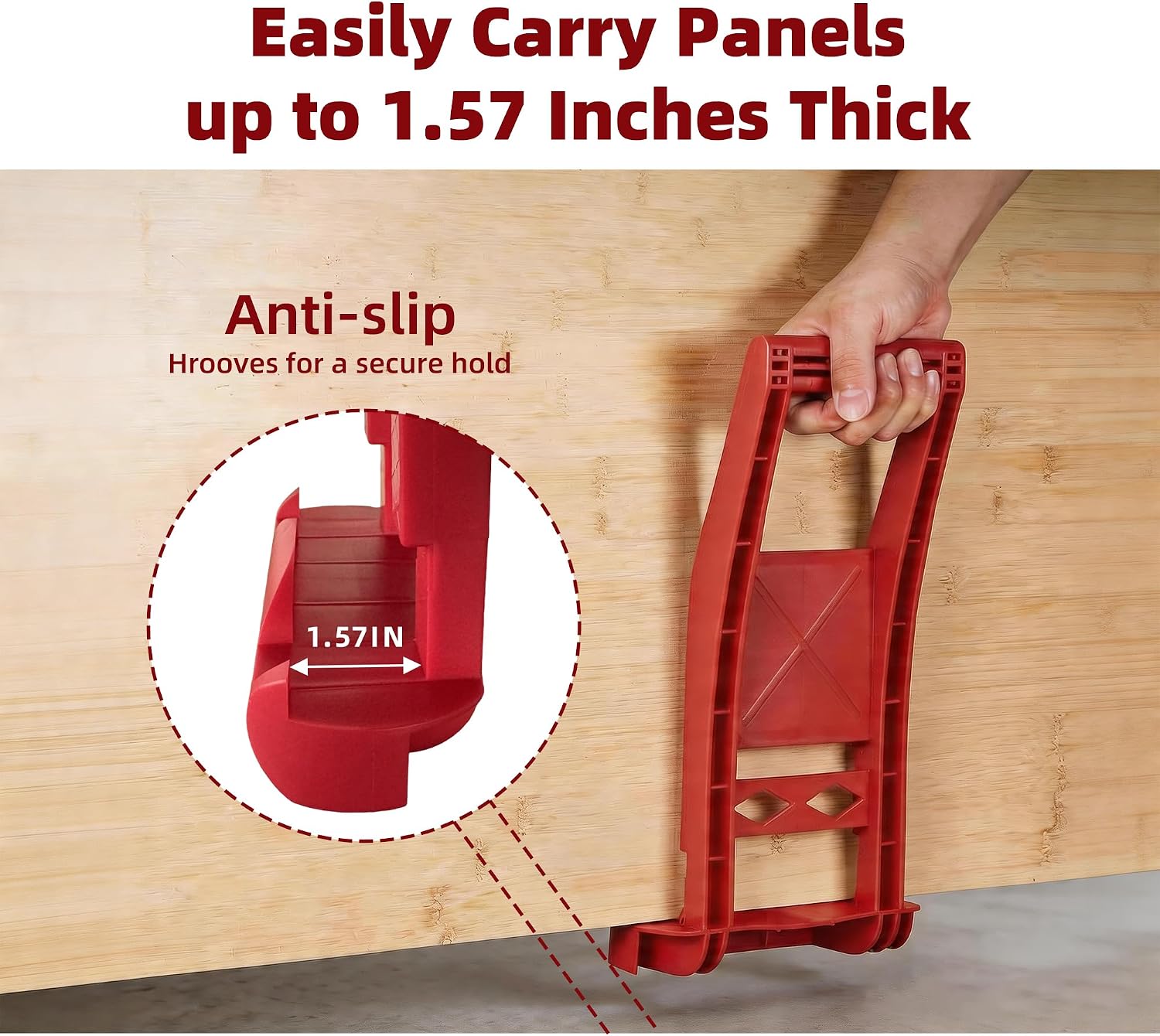 2 Pack Drywall Carrier Tool, 176Lbs Load Bearing Heavy Duty Panel Carrier, ABS Plastic Woodworking & Construction Sheet Lifter, Ergonomic Handling Tool for Drywall Plywood Glass Board Plasterboard MDF