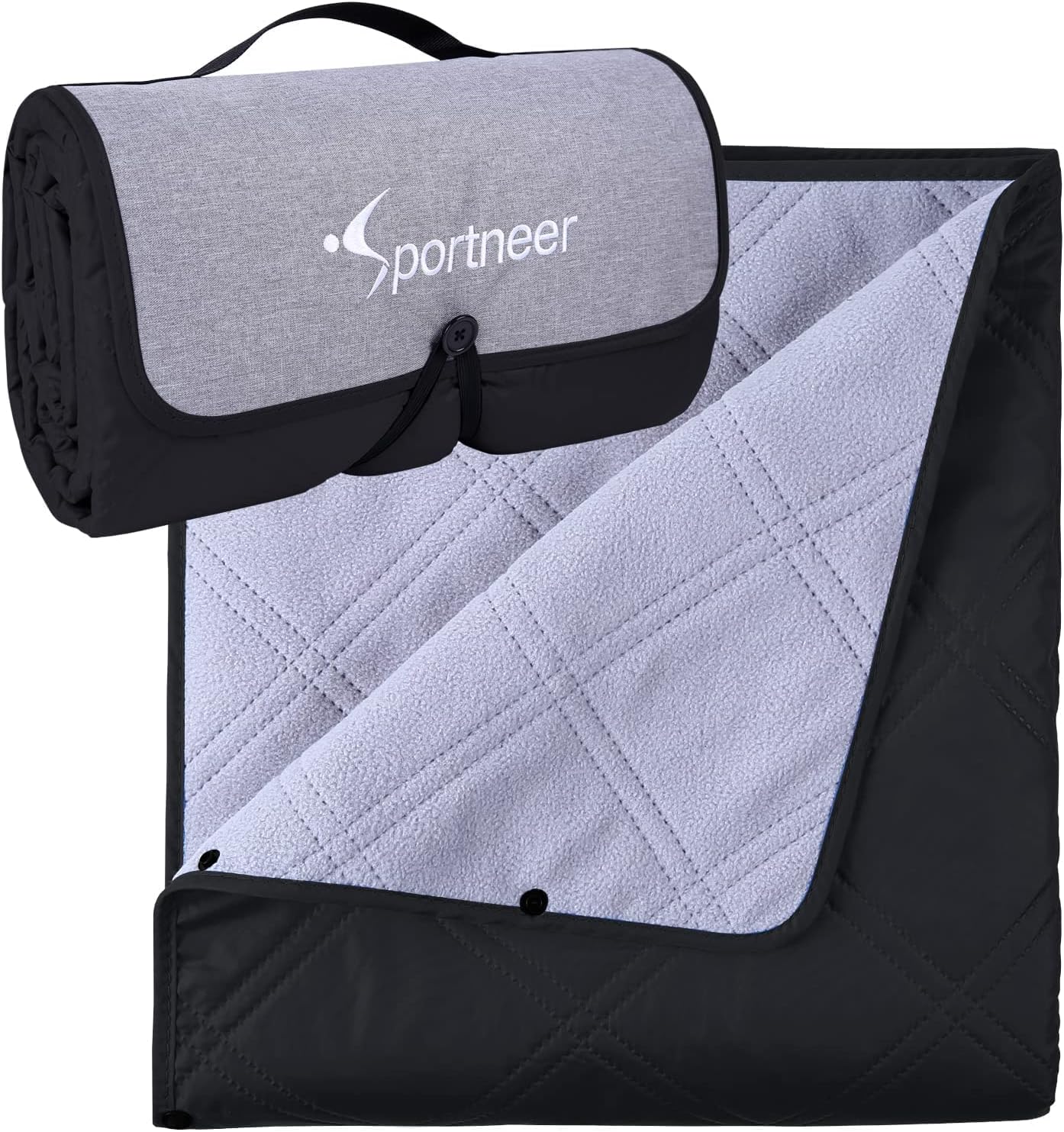 Sportneer Stadium Blanket, Waterproof Blanket for Adults Large 75" x 55" Warm Fleece Sport Insulated Blanket for Outdoor Camping Sport Event Stadium Picnic Car Use