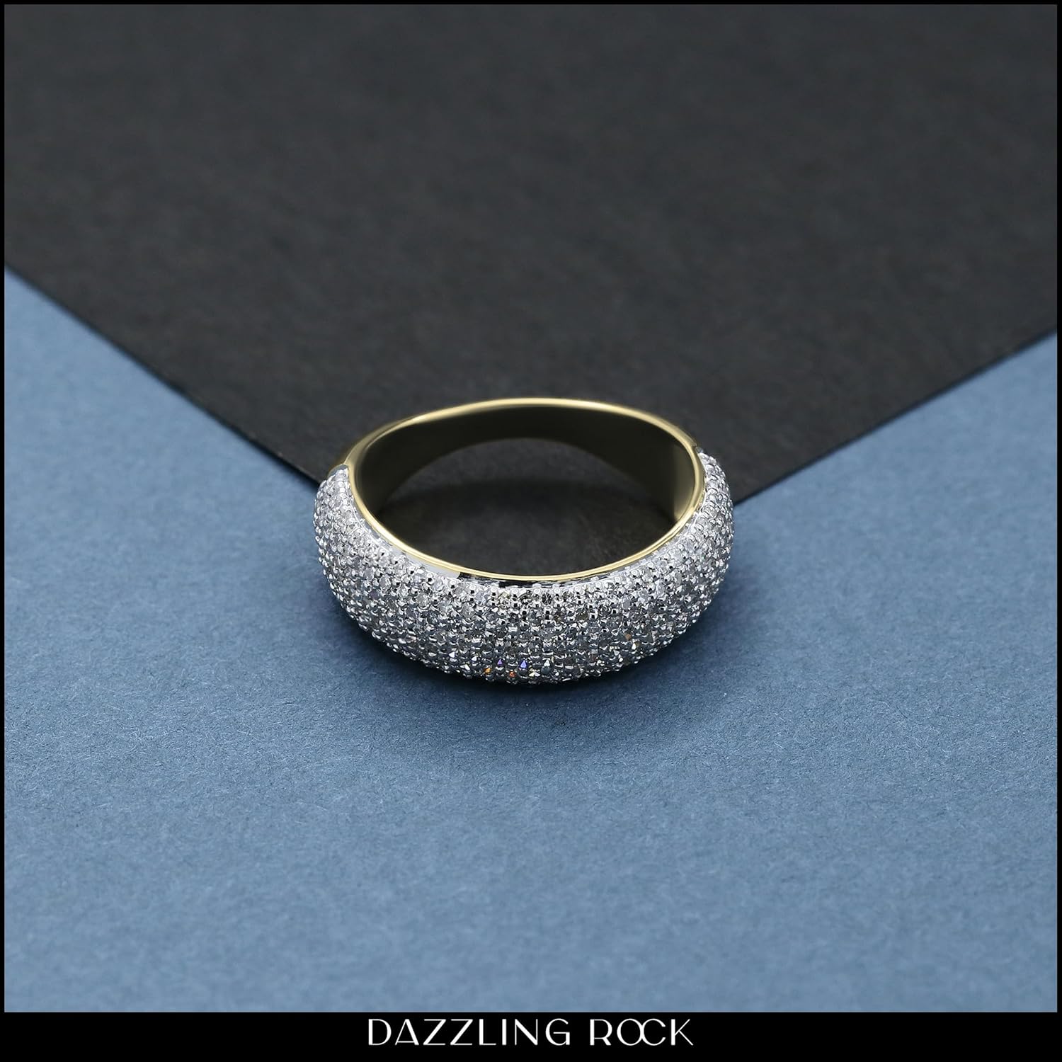 Dazzlingrock Collection Valentine's Day Gift 0.90 Ctw 14k Solid Gold Round Diamond Anniversary Wedding Band Ring - Image 2