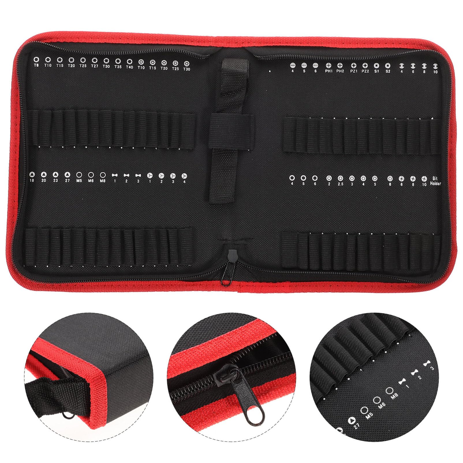 Bolsa De Almacenamiento De Brocas De Tela Oxford Con Asa Organizador Compacto Para Herramientas Portátil Para Bricolaje Y Carpintería 8.97X6.88X1.77 Pulgadas