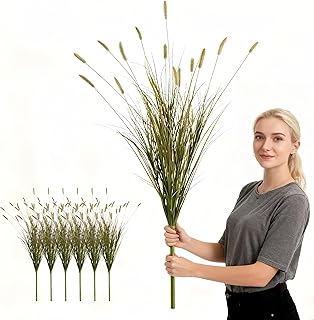 37 inches Extra Lush Artificial Reed Grass (6pcs), Luxury Fake Tall Plants with 14