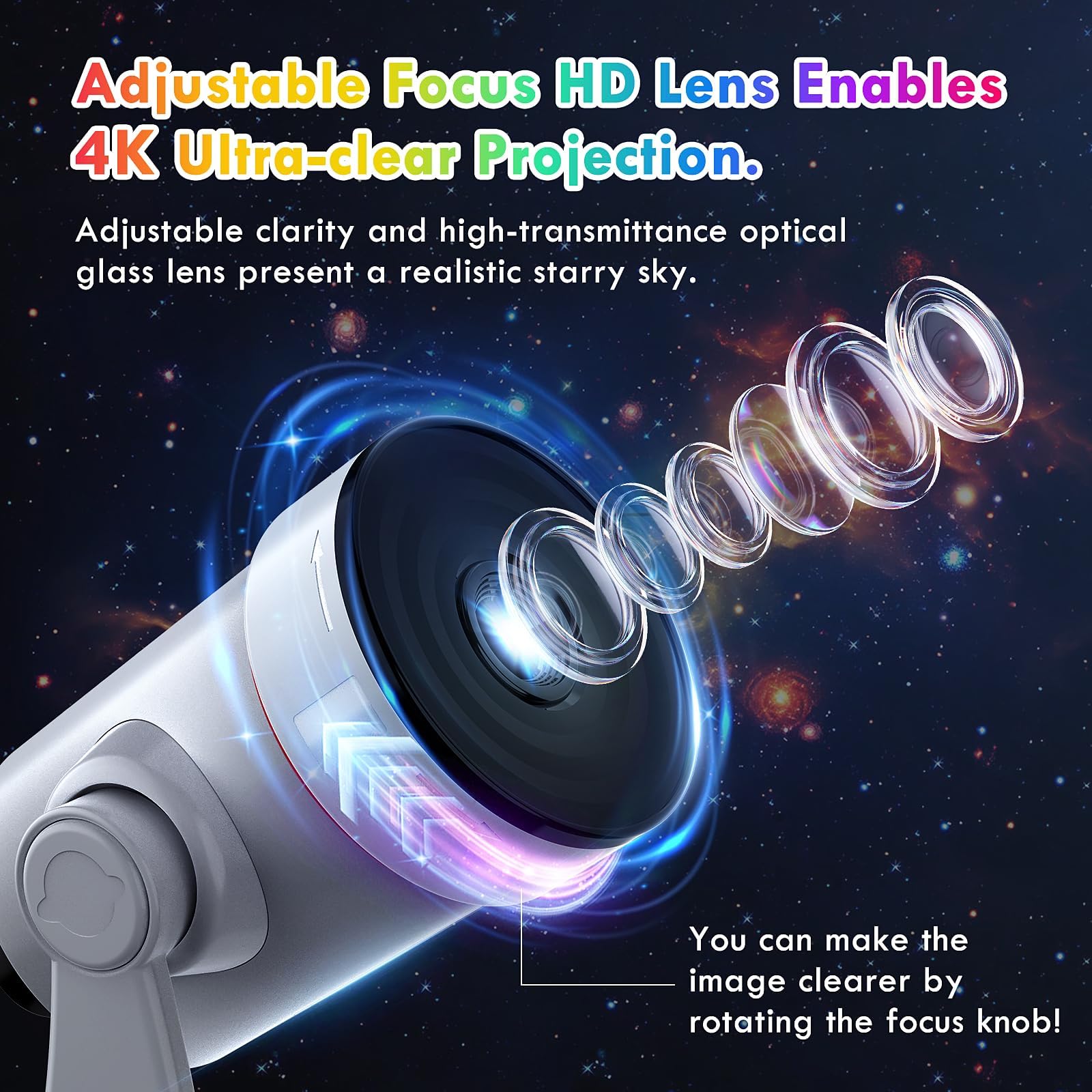 Sternenhimmel Projektor, Planetarium Projektor für Zuhause, Galaxy Projector Lampe mit 10 Planetenscheiben mit Timer, Planetenprojektor für Raumdekoration, Projektor