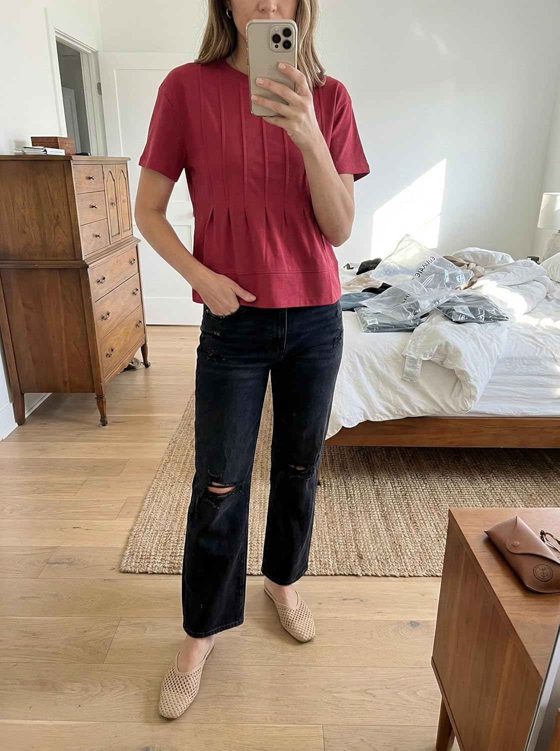 LOMON Spring Peplum Tops for Women Babydoll Pleated Short Sleeve Crop Swing Shirts Blouses Trendy Casual Clothing 2026 - Image 3