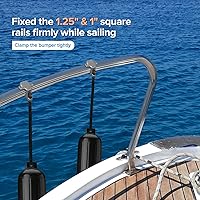 Vista 7 de Pontón - Clips para guardabarros para barcos para parachoques, soportes para boya y abrazadera/ajustador para rieles cuadrados, plástico ABS