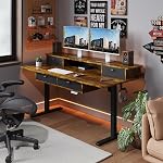 Electric Standing Desk Frame,Adjustable Height and Length,The Maximum Size it can accommodate is 63 * 28 inches for the Tabletop,3 Preset Heights,Rated for 154 pounds of Weight,Black