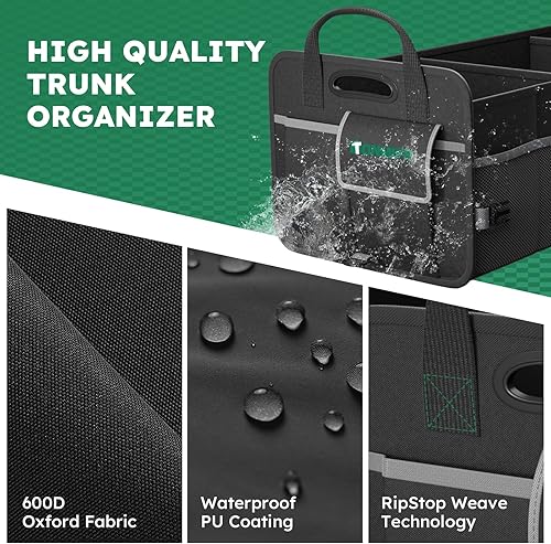 Miniatura 7 de Organizador de maletero resistente y caja de almacenamiento con múltiples compartimentos para SUV, sedán, minivan, Oxford impermeable 600D, 2