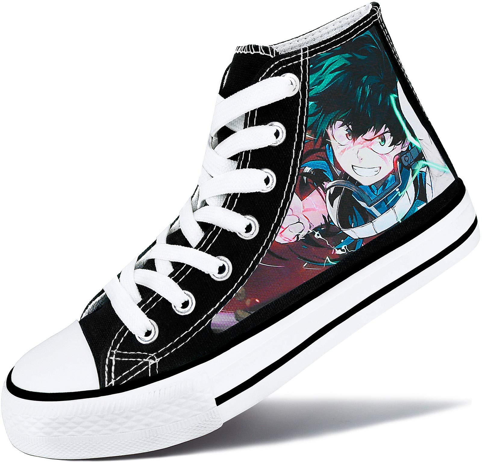 Roffatide Anime My Hero Academia Scarpe da Ginnastica Alte in Tela Stampate Sneaker da Skateboard Stringate Slip-Ons