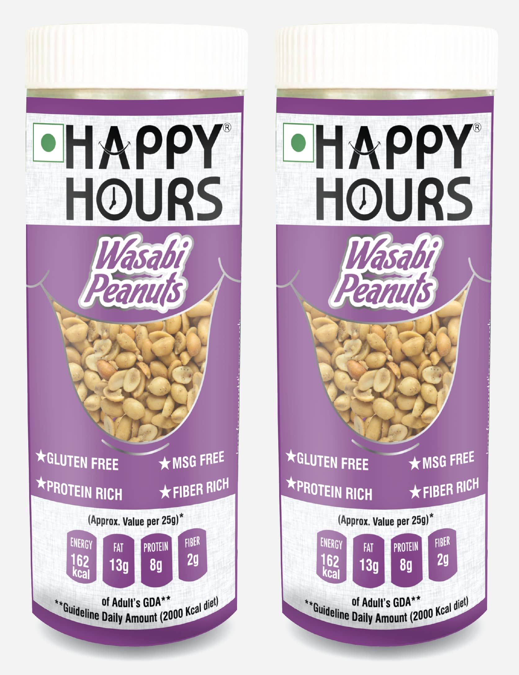 Happy Hours Japanese Spice Wasabi Flavor Peanuts 150GM (Wasabi) * 2 Pack