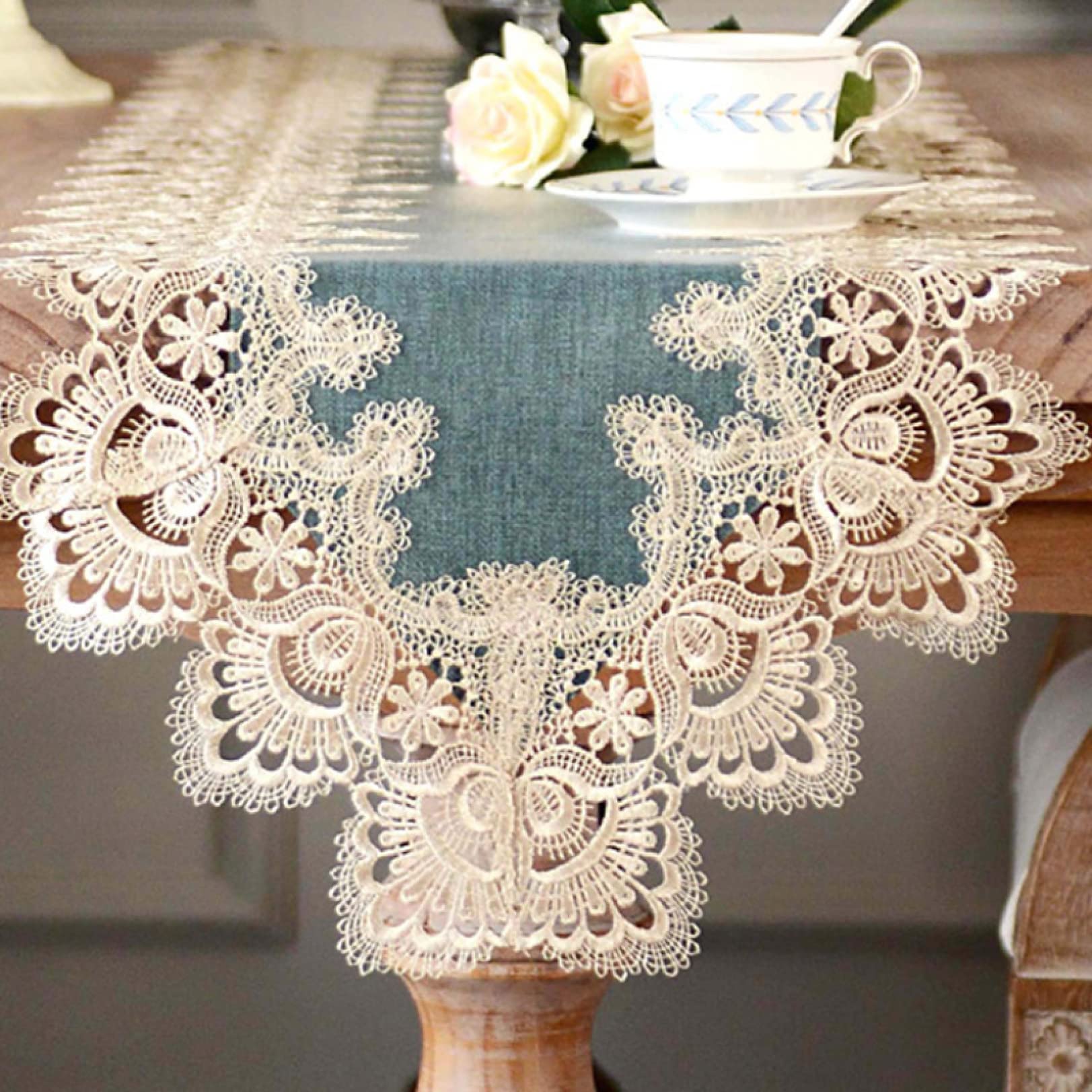 Amazon｜テーブルクロス レース 長方形 北欧 風 テーブルセンター 食卓