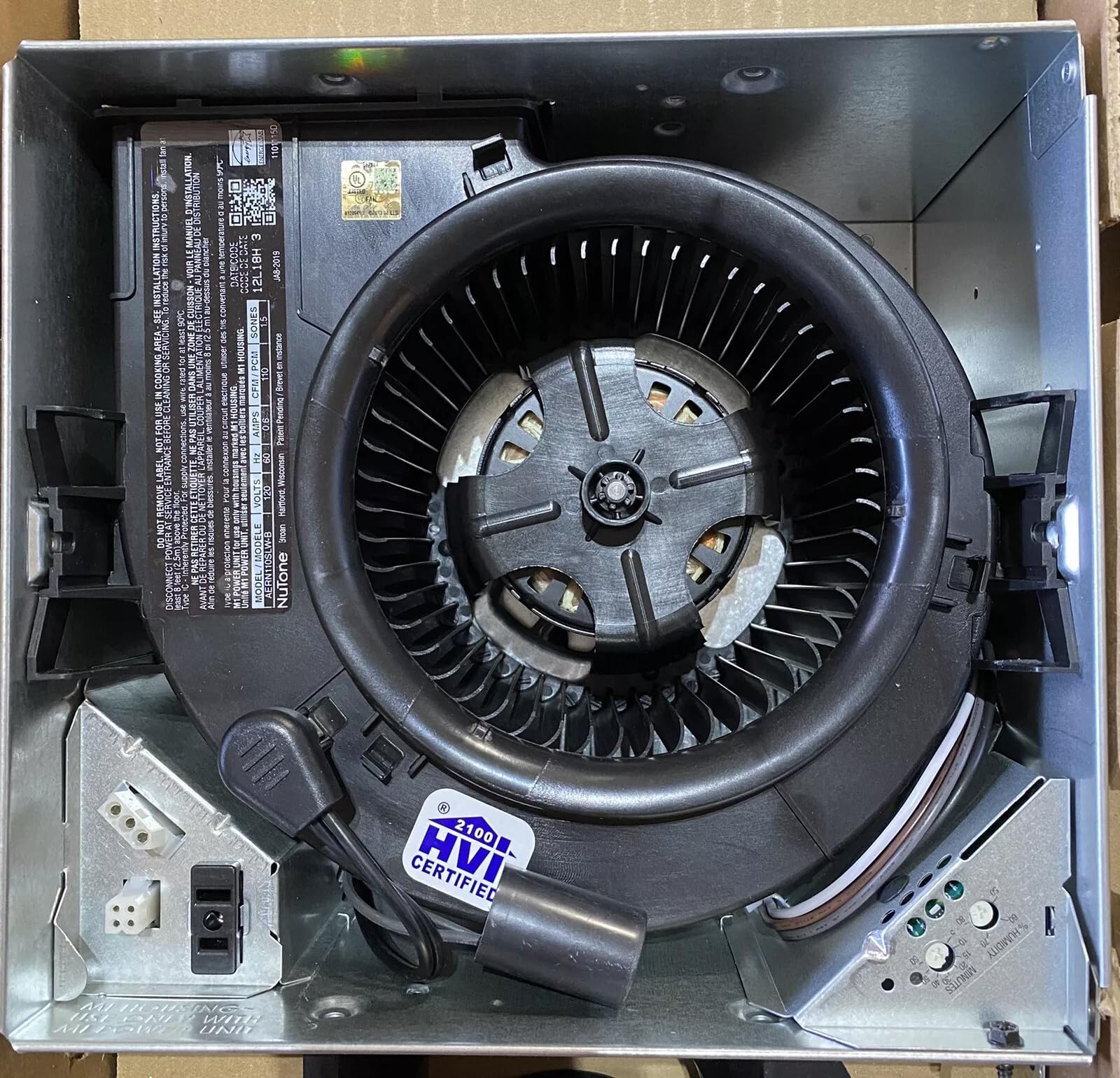 110 CFM Bathroom Exhaust Fan With LED Light & Humidity Sensing Compatible with NuTone AERN110SLW