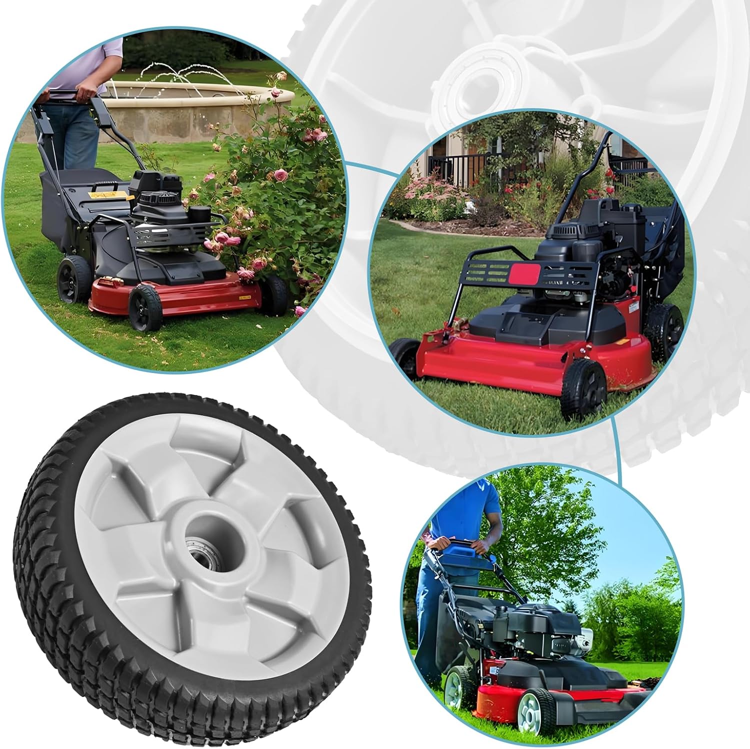 8" Front Wheel Replacement for Toro 125-2510, Plastic Wheel Compatible with TimeMaster 30in Lawn Mowers 20199 20200 20975 20976 20977 20978 21199 21200 21810 21811, 2 Pack