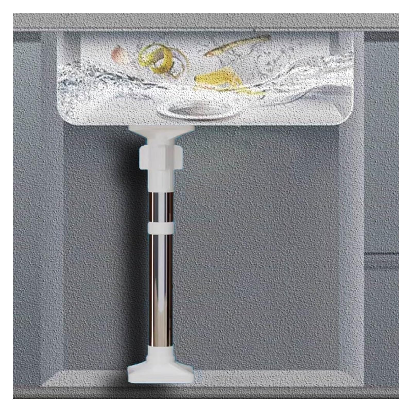 DHetyE Sink support legs Undermount Sink Basin Support Legs Drill FreeTelescopic Poles(Height 50 80cm)