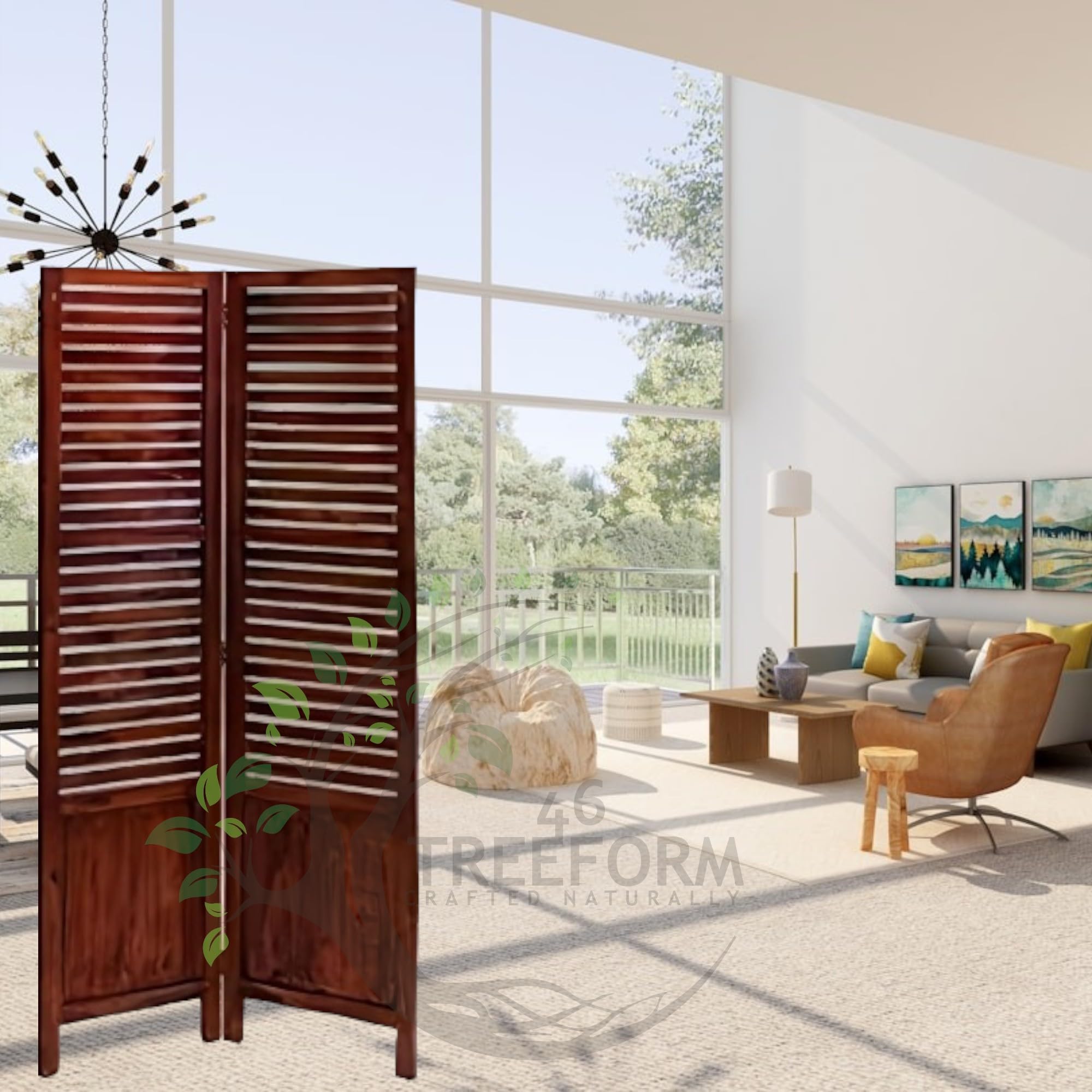 46Treeform Wooden Room Partition/Screen/Room Divider/Room Separator for Livng Room Bedroom Home Office Restarurant Hallway 1 Panel 30Inches Wide (2 Panel - 20 Inches Wide Each 6 Feet Height) (B0DDY5SWLY) Amazon Price History, Amazon Price Tracker