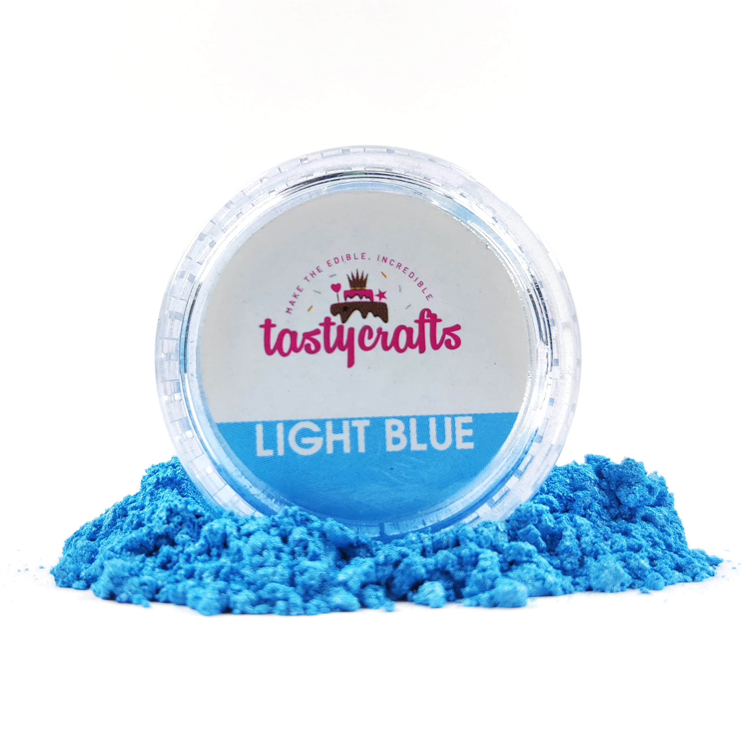 Encrust Ventures Tasty crafts Luster Dust | Pearl Dust | Edible Product for Cake Décor | Sparkling Effect | topping | Glittering Shiner Dust | For Decorative Use, 4.25 gm - Light Blue - Image 4 thumbnail