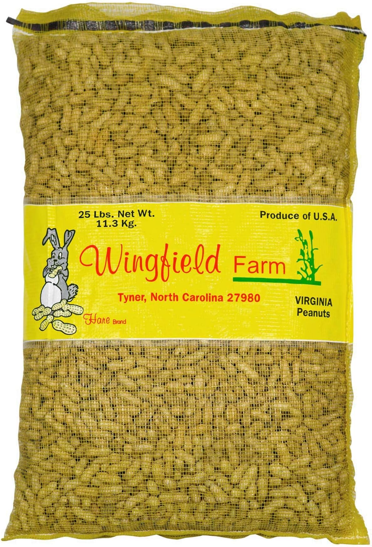 WINGFIELD-25 25 lb Virginia in Shell Animal Peanuts (25lb Bag) for Wildlife, Yellow