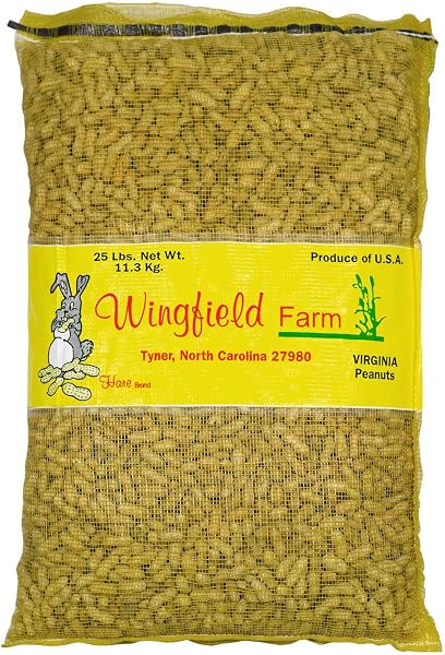 Wingfield Farm WINGFIELD-25 25 lb Virginia in Shell Animal Peanuts (25lb Bag) for Wildlife, Yellow