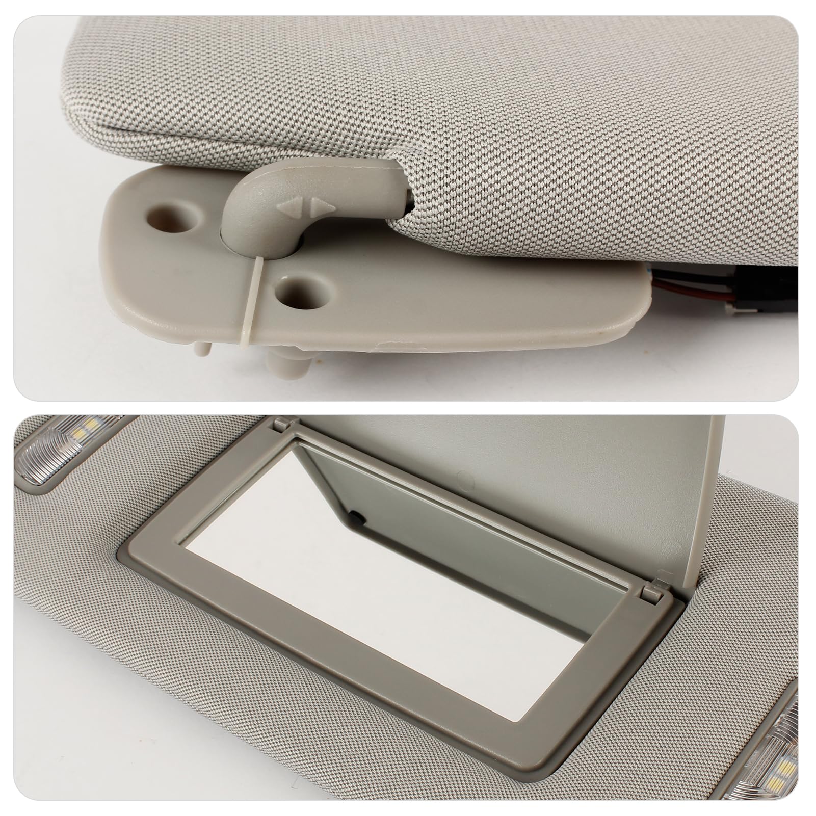 Passenger Side Sun Visor With Mirror & Light – Fits 2007-2018 GMC Sierra 1500/2500/3500, Replaces 13589920