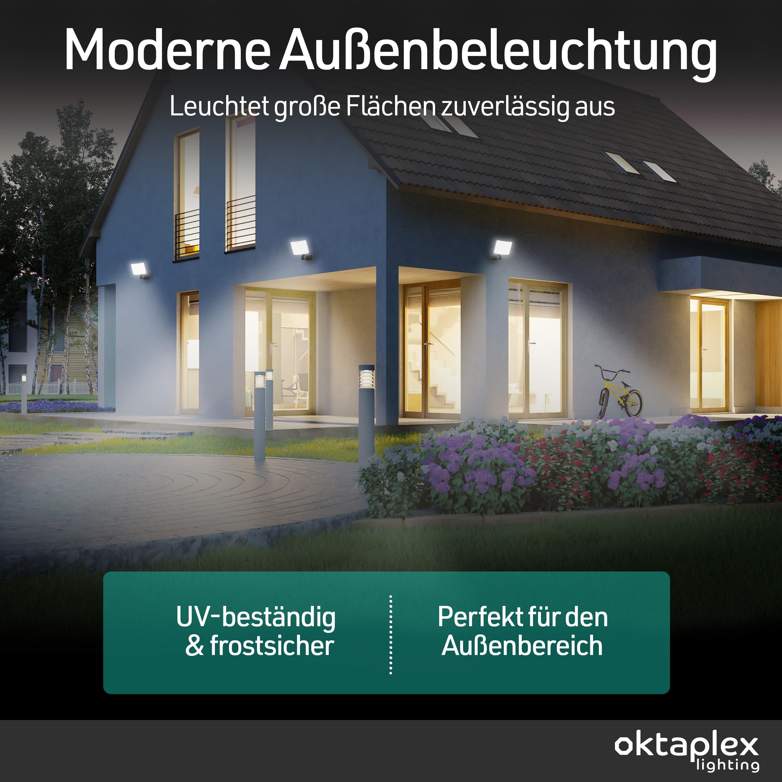 Oktaplex Cali projecteur LED extérieur IP65 blanc chaud 3000K | Projecteur extérieur anthracite, 2200lm, 30W, 230V, projecteur LED