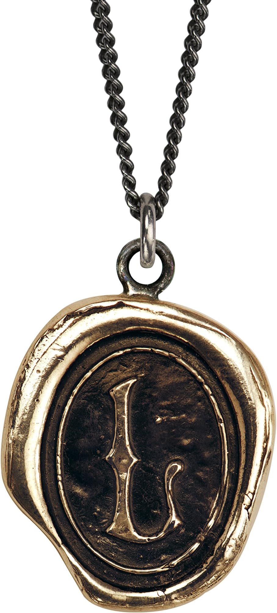 Pyrrha Unisex Bronze Initial L Talisman Necklace
