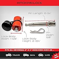 Vista 3 de Cerradura de pasador de enganche de bloqueo de equipo – Cerraduras de enganche de remolque de acero inoxidable – Se adapta a receptores de enganche