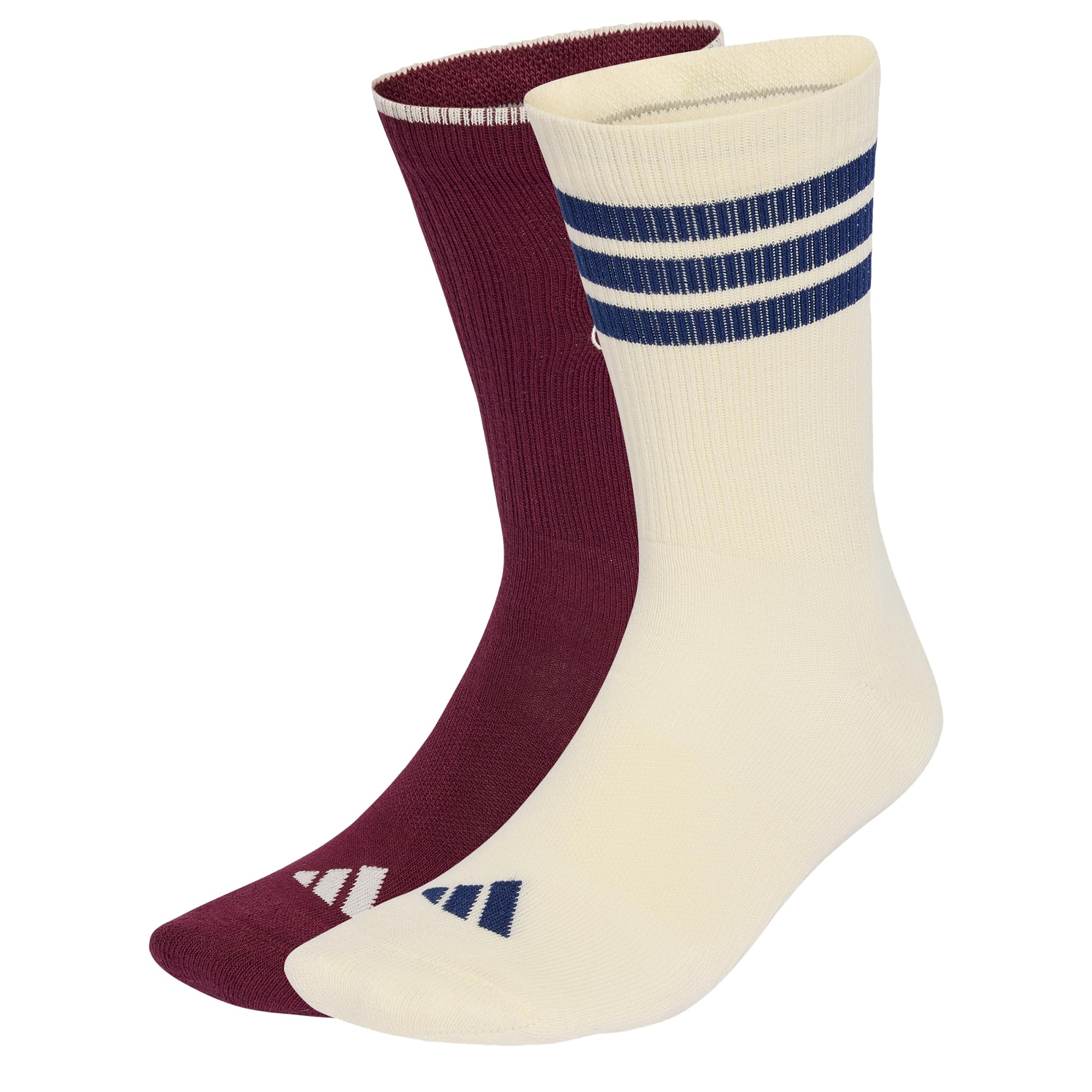 adidas Unisex Stadium Graphic Sock 2 Pair Pack Socks, maroon/ivory/dark blue, XL