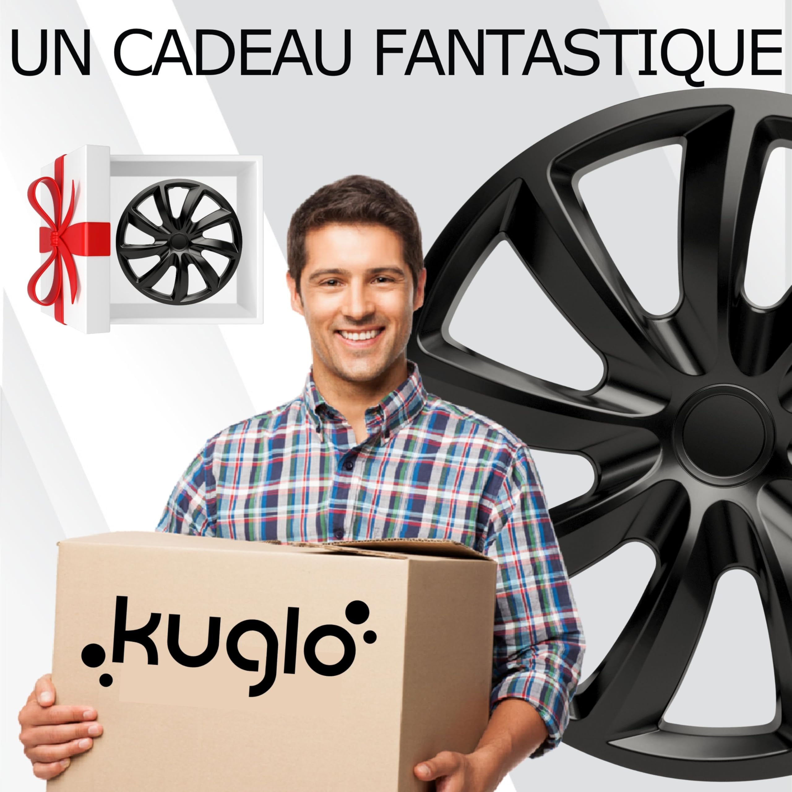 Enjoliveurs de Roue 16 Pouces Noir Jeu de 4 Aqua pour Jantes Acier | Cache-roue & couvre-jante, résistant à la corrosion et aux intempéries, pose facile par clip, pour la plupart des voitures