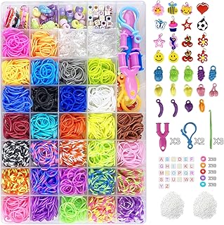 Jsdoin 2700+ Loom Bands Kit, 30 Colors Loom Rubber Bands with Clips Char...