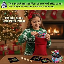 PURPLE LADYBUG Rainbow Holographic Scratch Art Mini Notes - Kids Stocking Stuffers for Teen Girls Gifts Trendy Stuff, Small Gifts for Teens, Tween & Preteen Craft Christmas Gift