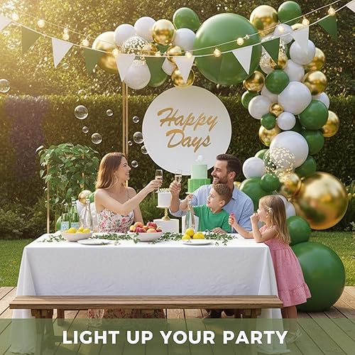 Miniatura 3 de LovesTown Kit de guirnalda de globos verde salvia, kit de arco de 150 piezas, globos de látex de diferentes tamaños, globos metálicos de confeti