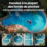 Robot Piscine sans Fil, Robot aspirateur Piscine sans Fil, 200Min d’Autonomie, Retour Automatique, Filtration Ultra-Fine, Navigation Intelligente, Compact et Portable pour Piscines Hors Sol 232 m² - 8