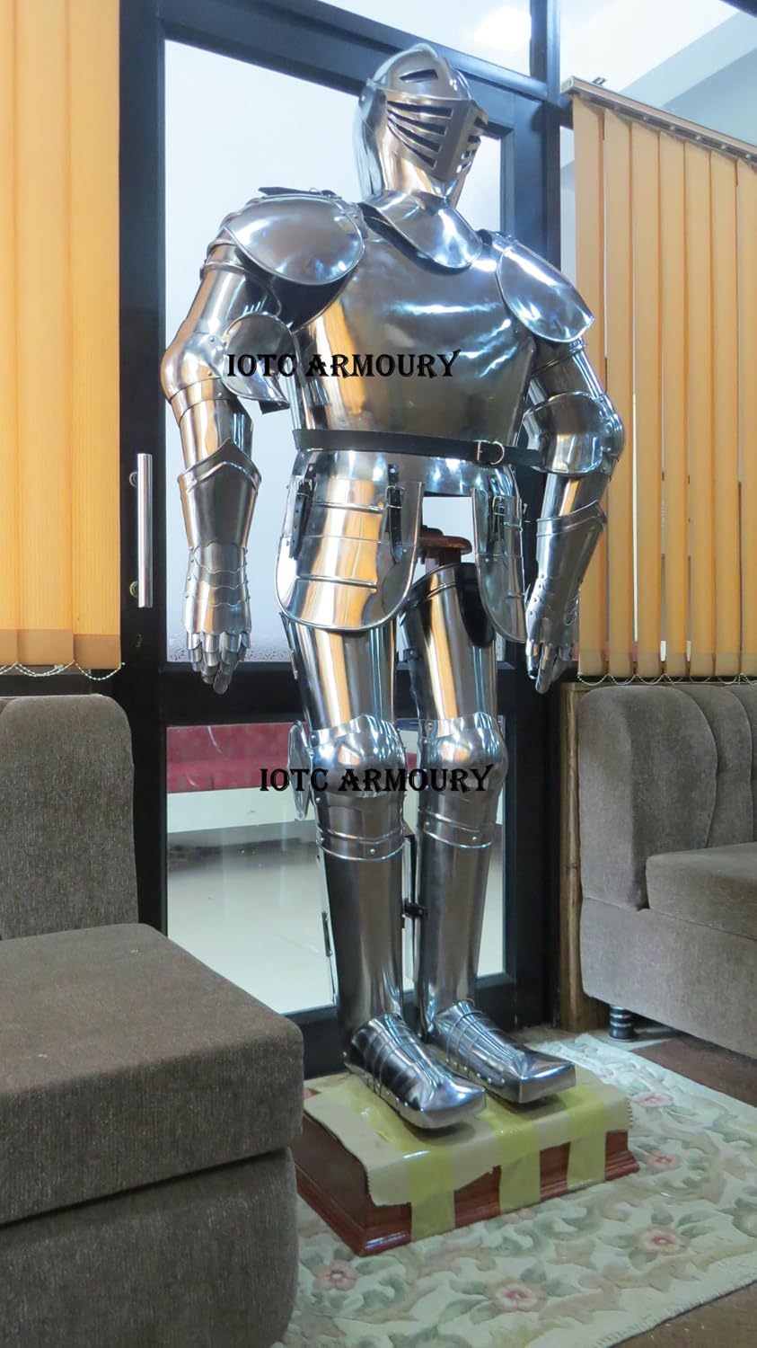 Medieval Knight Closed Suit of Armor Combat Wearable Body Armor Battle Ready For LARP SCA Cosplay Roleplay Renaissance Armor Halloween Costume