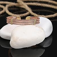 Vista 6 de Handmade Elegant Copper Bracelet for Women - Pure Copper Bracelet for Pain Relief and Stress Relief - Adjustable Entwisted Copper Bracelet to Fit