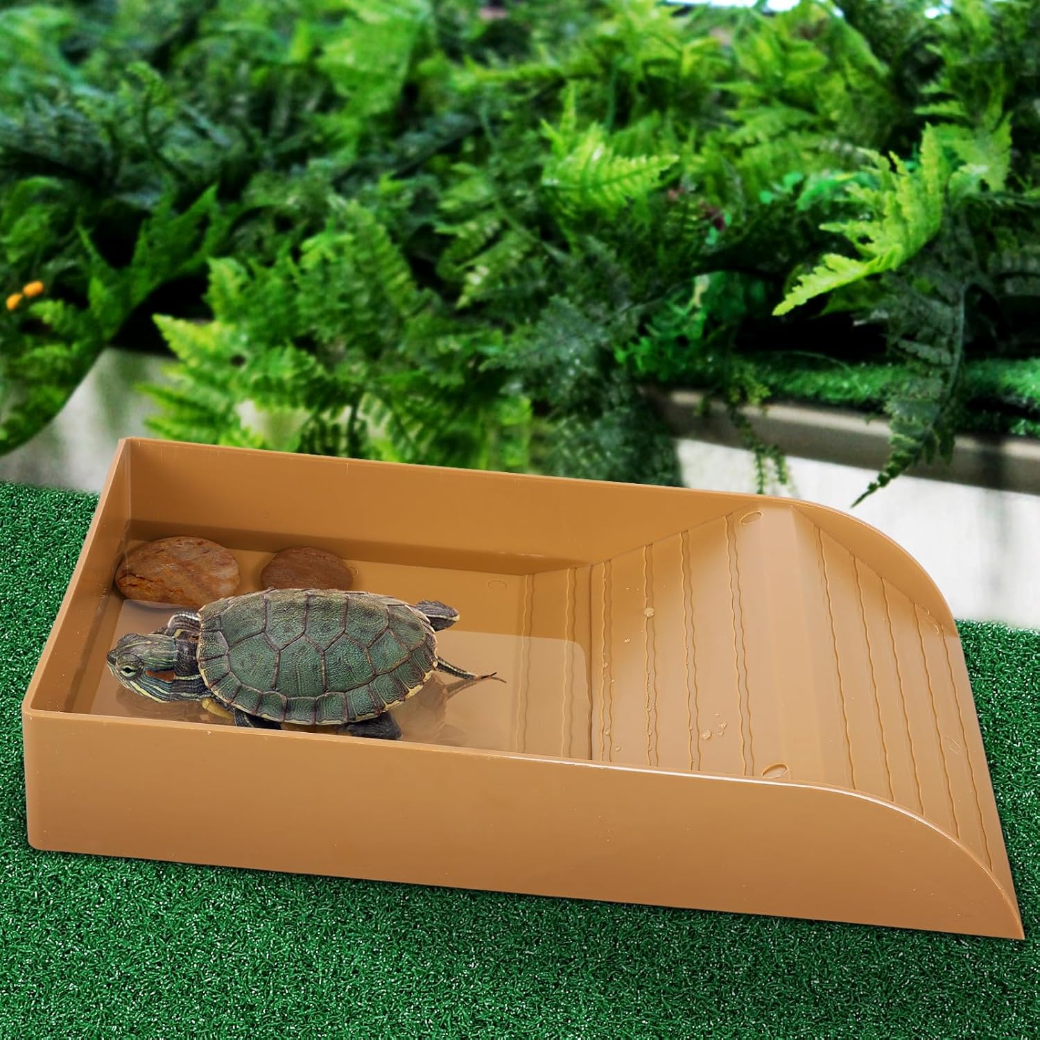 Angoily 人工芝 カメバスキングプラットフォーム用 シミュレーション芝生 魚飼育用の水槽用 DIY タートルスランプ 爬虫類登