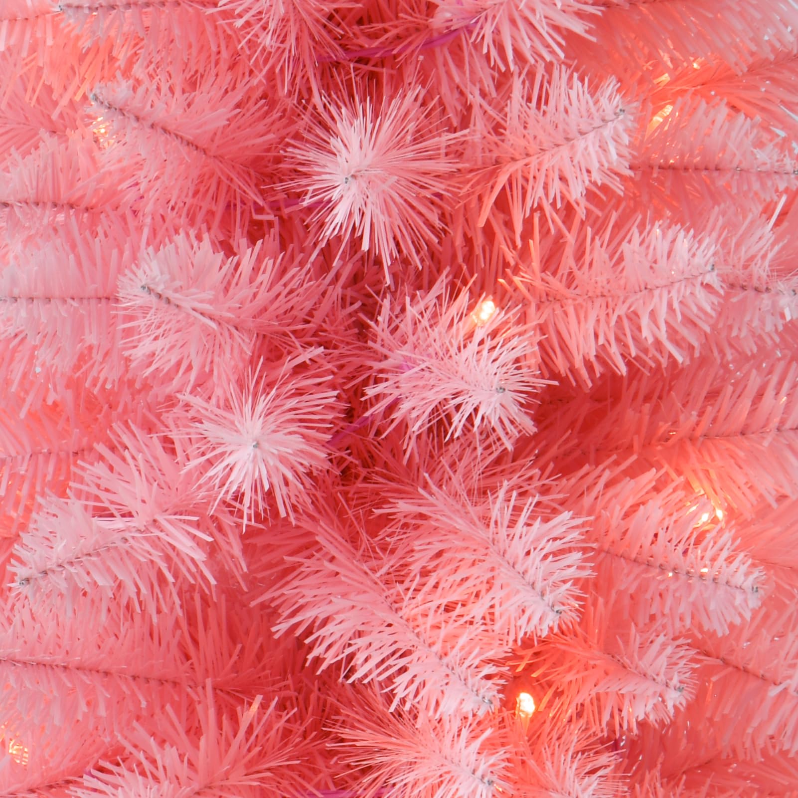 Künstlicher kleiner Mini-Weihnachtsbaum mit warmweißen mehrfarbigen LED-Lichtern, Timer, batteriebetrieben, perfekt für Weihnachten, Tischdekoration, Zuhause, Küche, Esstisch, Rosa, 91 cm