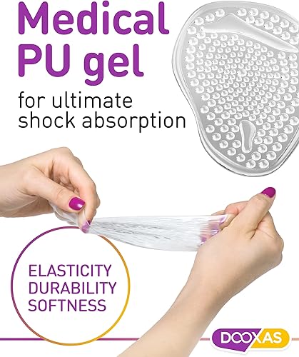 Miniatura 3 de Juego de dos cojines de bola de pie (gel + gel con forro de franela), más grande y más grueso, nuevo diseño de forma de insertos de cojín de bola de