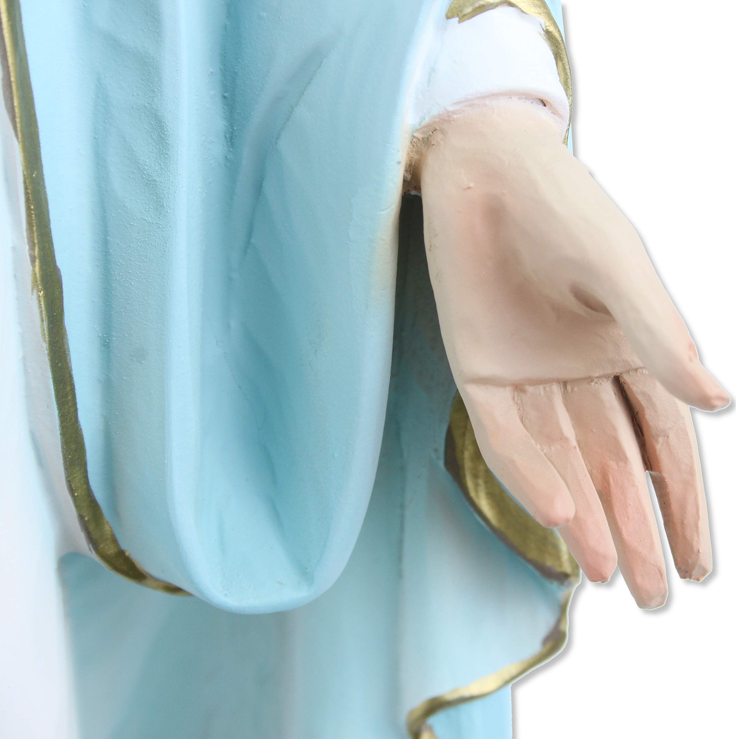 Proposte Religiose Statua della Madonna Immacolata o Miracolosa in Resina. Altezza cm 60. Dipinta a Mano.