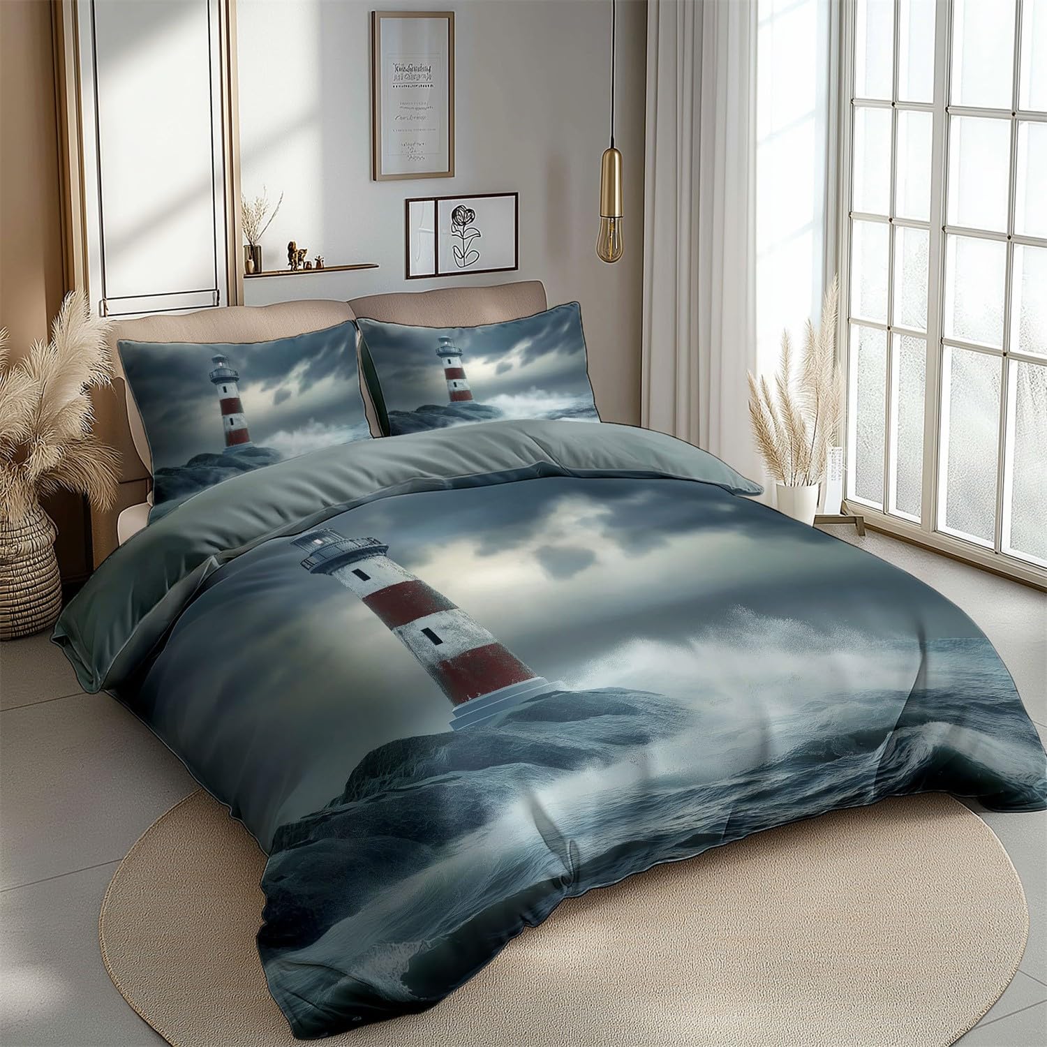 Linge de lit 240 x 260 cm anti-plis en microfibre brossée douce gris bleu