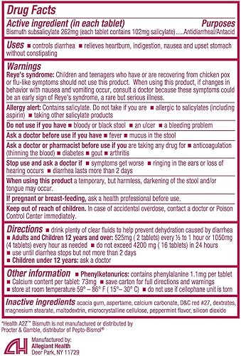 Miniatura 2 de HealthA2Z Bismuto  Subsalicilato de bismuto 262 mg  Alivio multisíntoma  (paquete de 3 (36 tabletas))