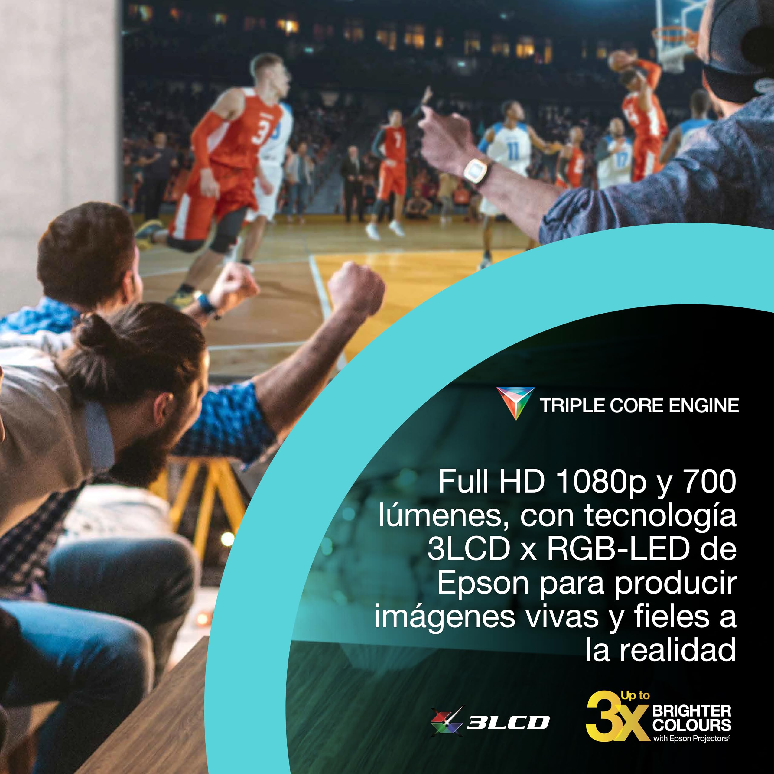 Epson Lifestudio Pop EF-61W | Proyector Smart TV portátil Full HD 1080p | Sound by Bose | 700 lúmenes | 3LCD x RGB-LED | Google TV | Pantallas de hasta 150″ | Garantía de 5 años | Blanco