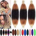 10 Inch Pre-Separated Springy Afro Twist Hair 3 Packs Marley Twist Braiding Hair for Distressed Faux Locs Spring Twist Hair Extensions for Women (1B27613, 10 Inch (Pack of 3))