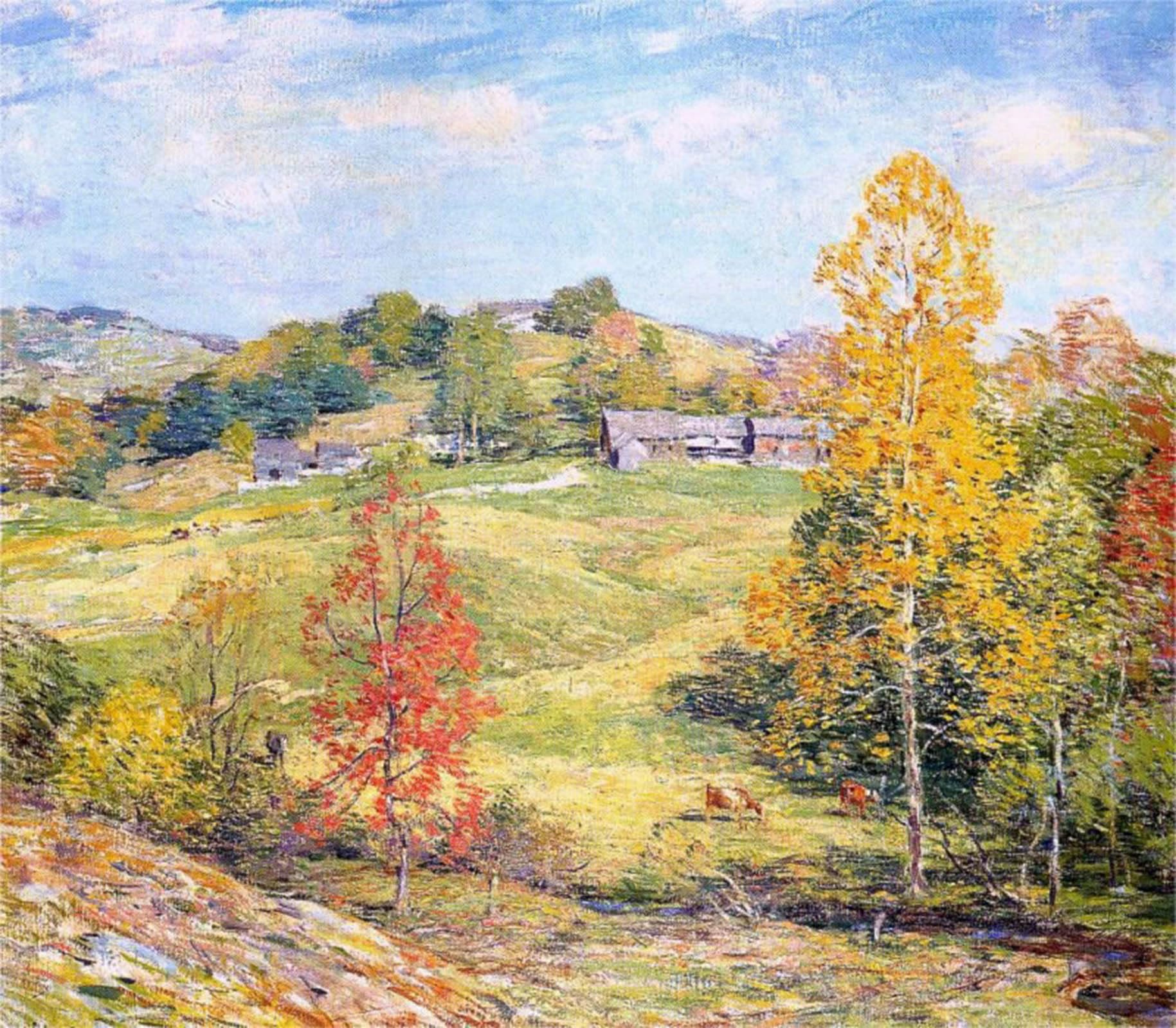 Impression sur toile 60x90cm de Willard Leroy Metcalf pour décoration de salon moderne - 5