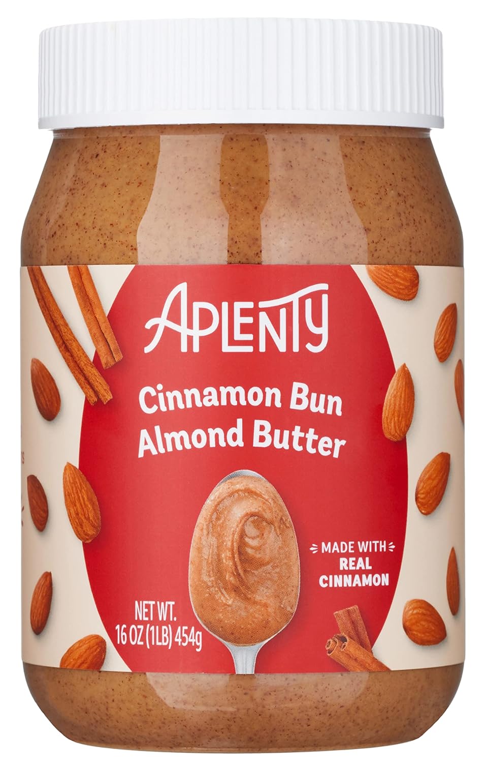 Amazon Brand, Aplenty Cinnamon Bun Almond Butter, 16 Oz