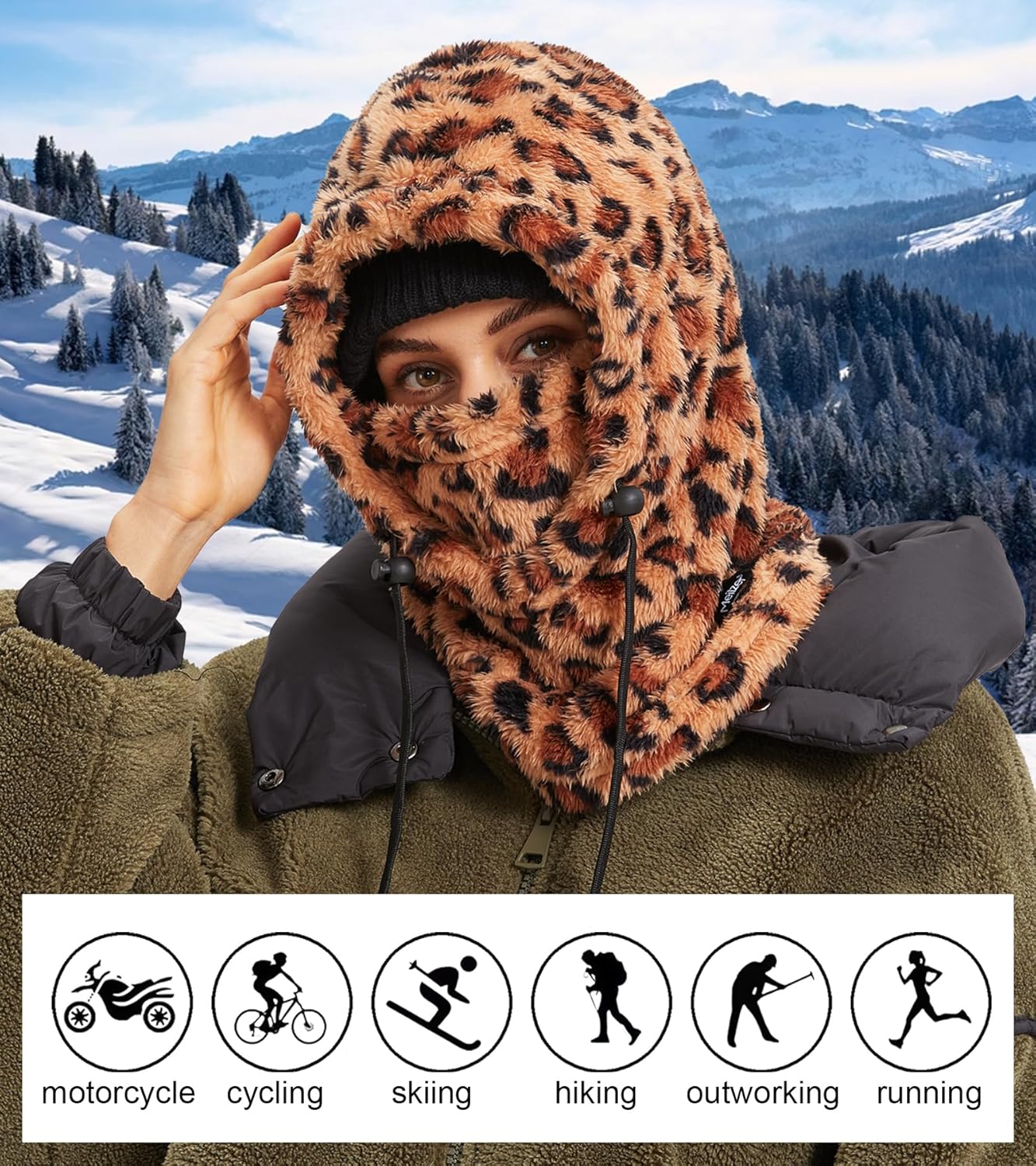 Ski Mask Balaclava Wind-Resistant Winter Face Mask for Women/Men Adjustable Warm Hood Cover Hat Cap Scarf - Image 4