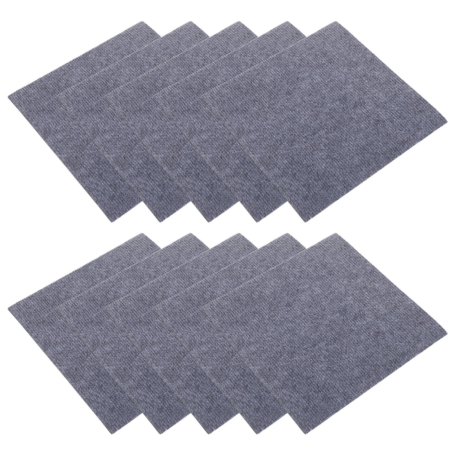 Dalles de moquette autocollantes pour sol abîmé lot de 10 carrés lavables gris foncé