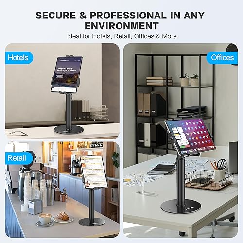 Miniatura 2 de AboveTEK POS - Soporte de quiosco para tableta, soporte universal de bloqueo para tabletas de 7.9 a 11 pulgadas, soporte de seguridad antirrobo