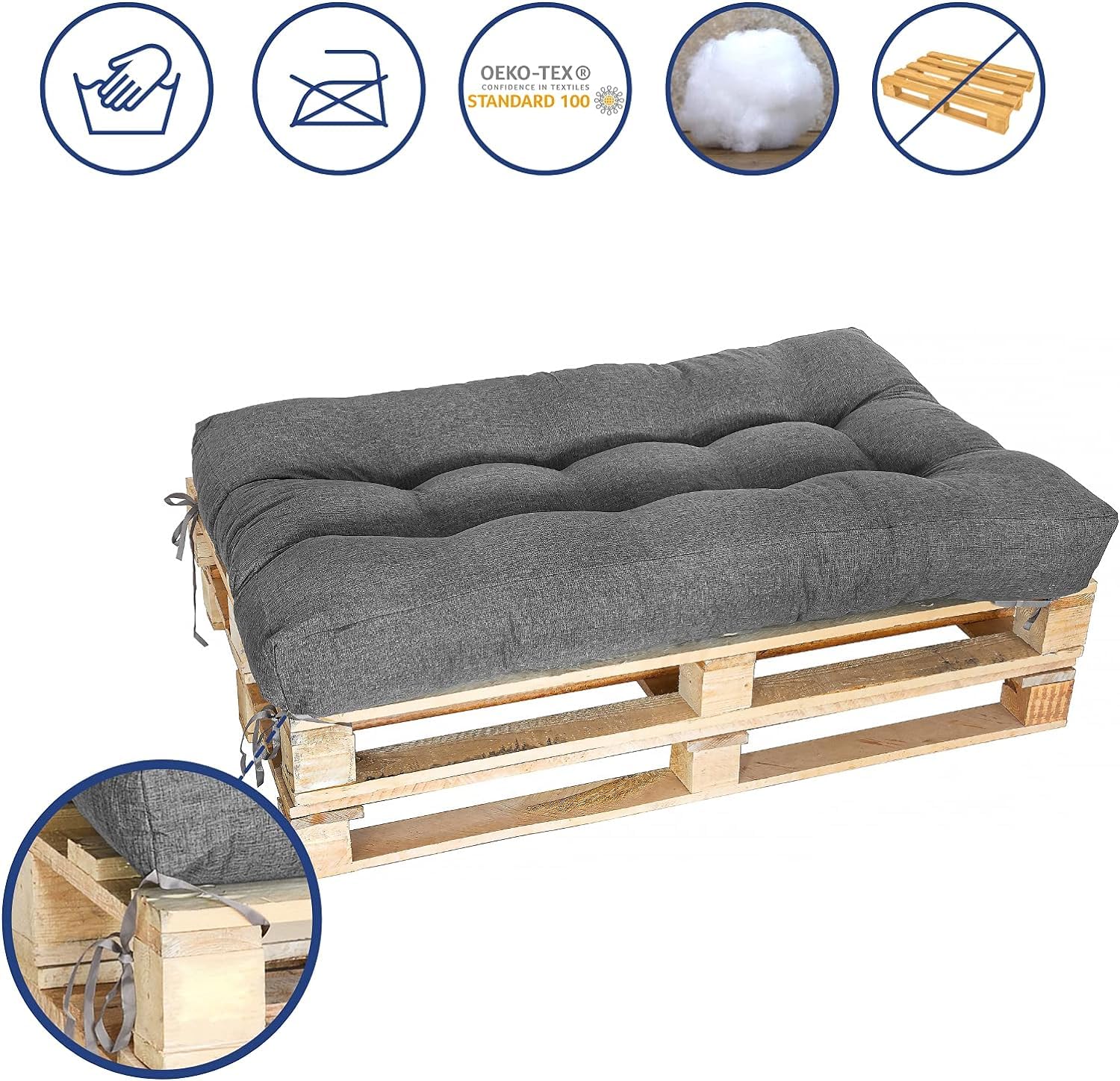 Cuscino per Divani, Schienale per pallets da esterno 120x40, Soap- Arketicom