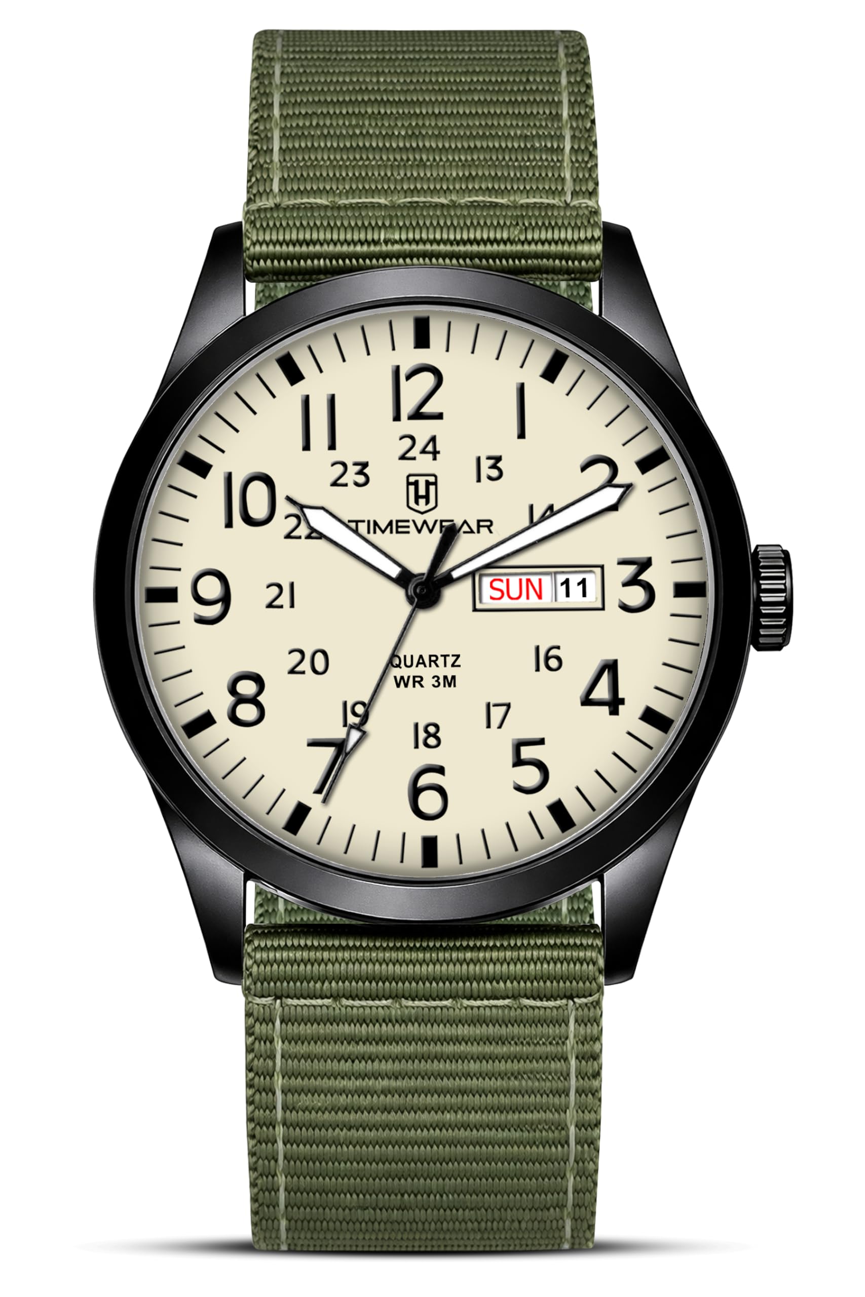 Analog New Track Number Dial, Day Date Functioning, Nylon Fabric Strap Watch for Men-image-45