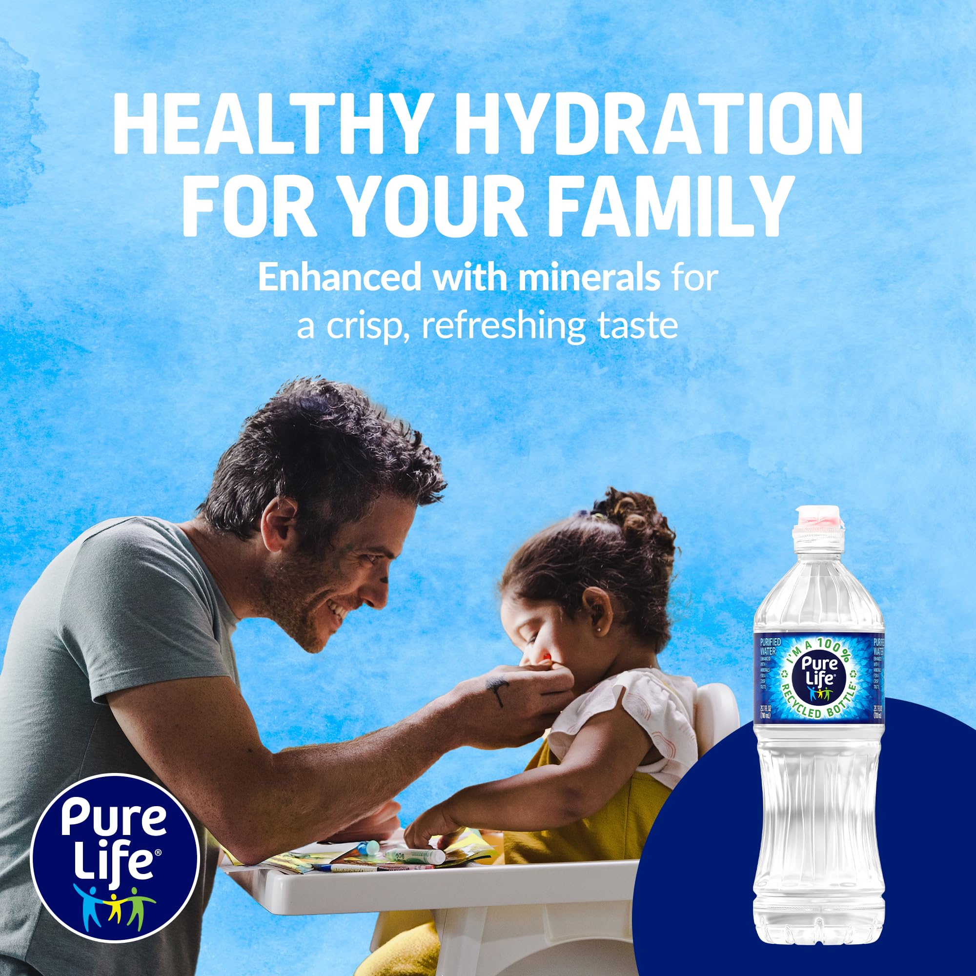 Amazon.com: Pure Life Botellas de agua purificadas, paquete de 24